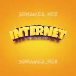 internet in Orange Toon style - 3D name wallpaper