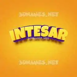 intesar in Orange Toon style - 3D name wallpaper