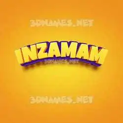 inzamam in Orange Toon style - 3D name wallpaper
