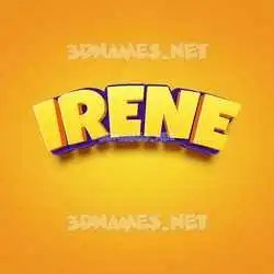 irene in Orange Toon style - 3D name wallpaper