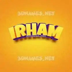 irham in Orange Toon style - 3D name wallpaper