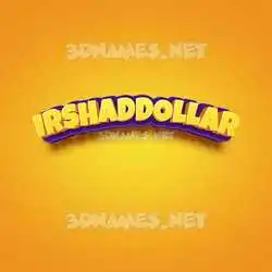 irshaddollar in Orange Toon style - 3D name wallpaper