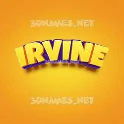 irvine in Orange Toon style - 3D name wallpaper