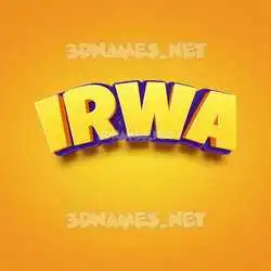 irwa in Orange Toon style - 3D name wallpaper