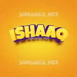 ishaaq in Orange Toon style - 3D name wallpaper