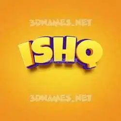 ishq in Orange Toon style - 3D name wallpaper
