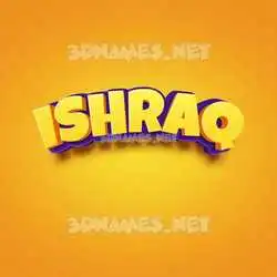 ishraq in Orange Toon style - 3D name wallpaper
