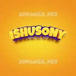 ishusony in Orange Toon style - 3D name wallpaper