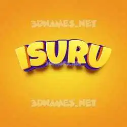 isuru in Orange Toon style - 3D name wallpaper