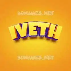 iveth in Orange Toon style - 3D name wallpaper