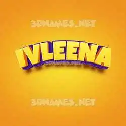 ivleena in Orange Toon style - 3D name wallpaper