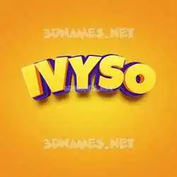 ivyso in Orange Toon style - 3D name wallpaper