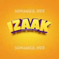 izaak in Orange Toon style - 3D name wallpaper