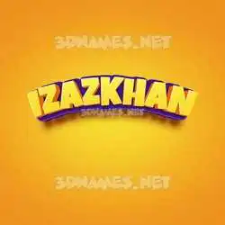izazkhan in Orange Toon style - 3D name wallpaper