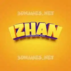 izhan in Orange Toon style - 3D name wallpaper