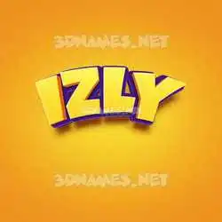 izly in Orange Toon style - 3D name wallpaper