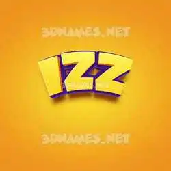izz in Orange Toon style - 3D name wallpaper