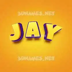j a y in Orange Toon style - 3D name wallpaper