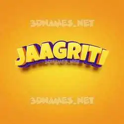 jaagriti in Orange Toon style - 3D name wallpaper