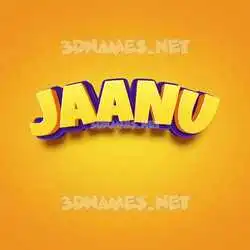 jaanu in Orange Toon style - 3D name wallpaper