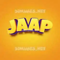 jaap in Orange Toon style - 3D name wallpaper