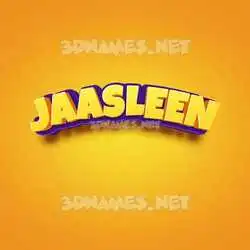jaasleen in Orange Toon style - 3D name wallpaper