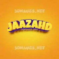 jaazahd in Orange Toon style - 3D name wallpaper