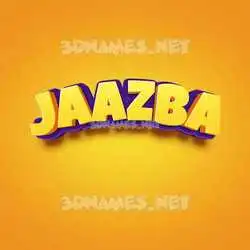 jaazba in Orange Toon style - 3D name wallpaper