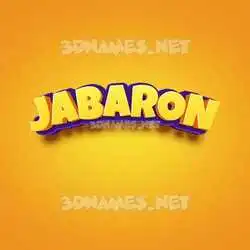 jabaron in Orange Toon style - 3D name wallpaper