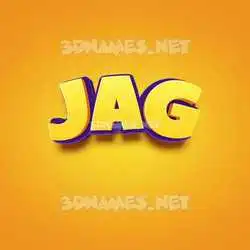 jag in Orange Toon style - 3D name wallpaper