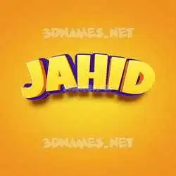 jahid in Orange Toon style - 3D name wallpaper