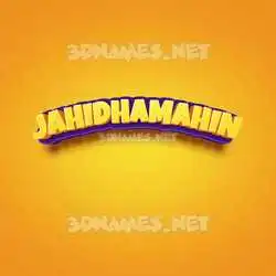 jahidhamahin in Orange Toon style - 3D name wallpaper