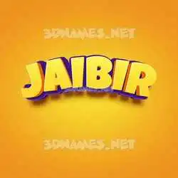 jaibir in Orange Toon style - 3D name wallpaper