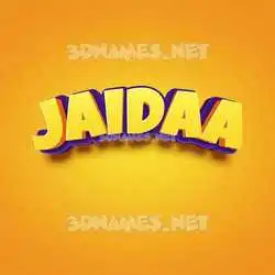 jaidaa in Orange Toon style - 3D name wallpaper