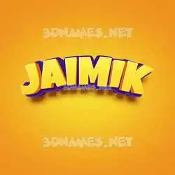 jaimik in Orange Toon style - 3D name wallpaper