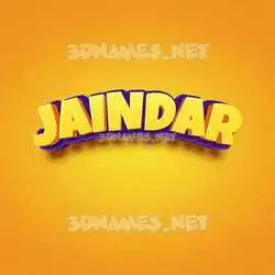 jaindar in Orange Toon style - 3D name wallpaper