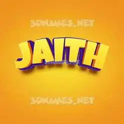 jaith in Orange Toon style - 3D name wallpaper