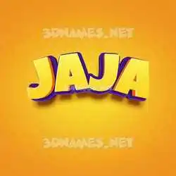 jaja in Orange Toon style - 3D name wallpaper