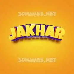 jakhar in Orange Toon style - 3D name wallpaper