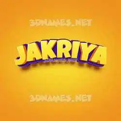 jakriya in Orange Toon style - 3D name wallpaper