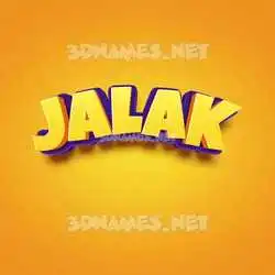 jalak in Orange Toon style - 3D name wallpaper
