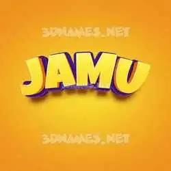jamu in Orange Toon style - 3D name wallpaper