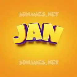 jan in Orange Toon style - 3D name wallpaper