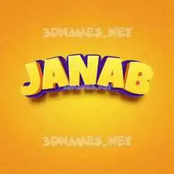 janab in Orange Toon style - 3D name wallpaper