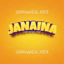 janaina in Orange Toon style - 3D name wallpaper