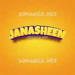 janasheen in Orange Toon style - 3D name wallpaper