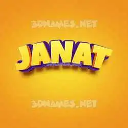 janat in Orange Toon style - 3D name wallpaper