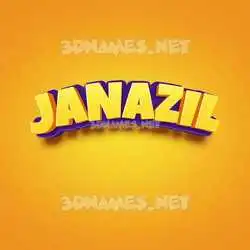 janazil in Orange Toon style - 3D name wallpaper