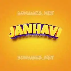 janhavi in Orange Toon style - 3D name wallpaper