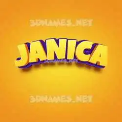 janica in Orange Toon style - 3D name wallpaper